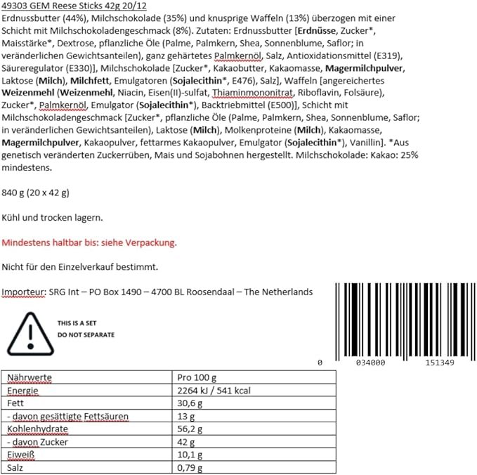 Reese's|Hershey's | Reese’s Sticks, 20 x 42 g - Image 5