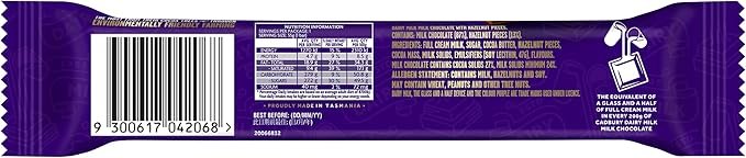 Cadbury Dairy Milk Hazelnut Chocolate Bar, 42 x 55 Grams - Image 2